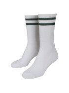 Urban Classics 2-Stripe Socks 2-Pack, white/green