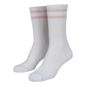 Urban Classics 2-Stripe Socks 2-Pack, white/pink