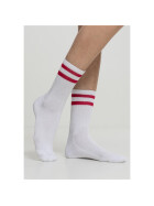 Urban Classics 2-Stripe Socks 2-Pack, white/red