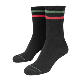 Urban Classics 3-Tone College Socks 2 Pack, black/green/red