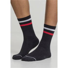 Urban Classics 3-Tone College Socks 2 Pack, black/white/red