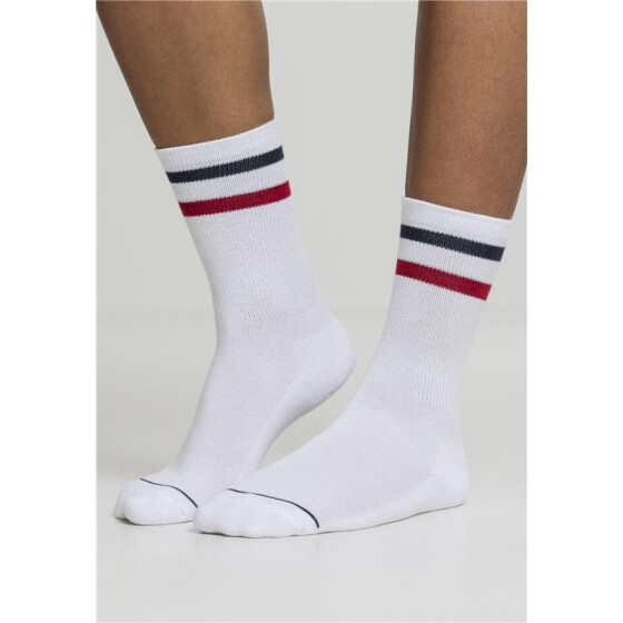 Urban Classics 3-Tone College Socks 2 Pack, white/navy/red