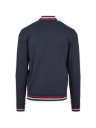 Urban Classics 3-Tone College Sweat Jacket, navy/fire red/white