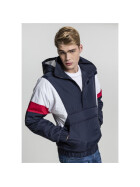 Urban Classics 3-Tone Pull Over Jacket, navy/white/fire red