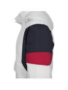 Urban Classics 3-Tone Pull Over Jacket, white/navy/fire red
