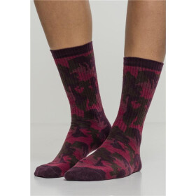 Urban Classics Camo Socks 2-Pack, burgundy camo