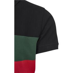Urban Classics Color Block Panel Poloshirt, black/green/fire red
