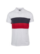 Urban Classics Color Block Panel Poloshirt, white/navy/fire red