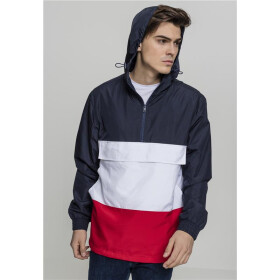 Urban Classics Color Block Pull Over Jacket, navy/fire red/white