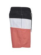 Urban Classics Color Block Swimshorts, coral/blk/wht