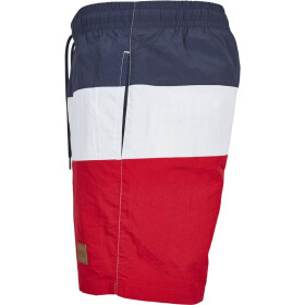 Urban Classics Color Block Swimshorts, firered/navy/white