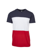 Urban Classics Color Block Tee, firered/navy/white