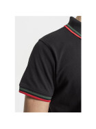 Urban Classics Double Stripe Poloshirt, black/green/fire red