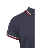 Urban Classics Double Stripe Poloshirt, navy/white/fire red