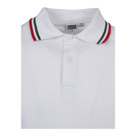 Urban Classics Double Stripe Poloshirt, white/green/firered