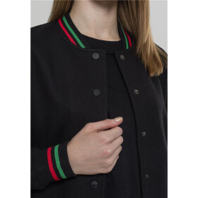 Urban Classics Ladies 3-Tone College Sweat Jacket, black/green/fire red