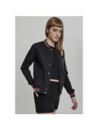 Urban Classics Ladies 3-Tone College Sweat Jacket, black/green/fire red