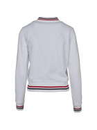 Urban Classics Ladies 3-Tone College Sweat Jacket, white/firered/navy