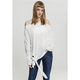 Urban Classics Ladies Asymmetric Sweater, white