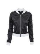 Urban Classics Ladies Button Up Track Jacket, blk/wht/blk