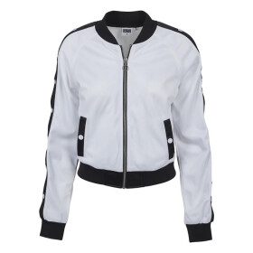 Urban Classics Ladies Button Up Track Jacket, wht/blk/wht
