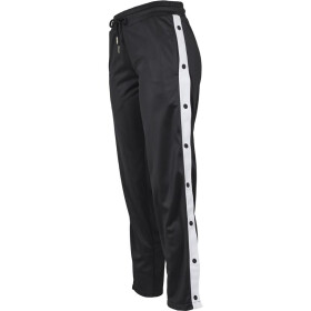 Urban Classics Ladies Button Up Track Pants, blk/wht/blk