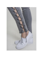 Urban Classics Ladies Denim Lace Up Skinny Pants, grey