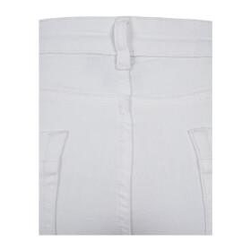Urban Classics Ladies Denim Lace Up Skinny Pants, white