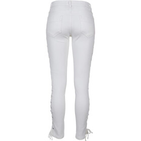 Urban Classics Ladies Denim Lace Up Skinny Pants, white