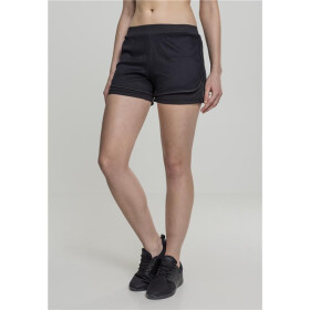 Urban Classics Ladies Double Layer Mesh Shorts, black