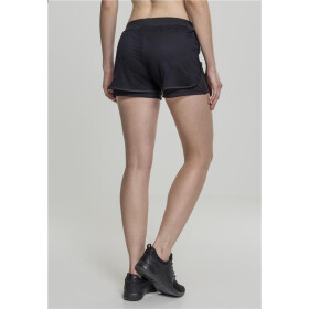 Urban Classics Ladies Double Layer Mesh Shorts, black