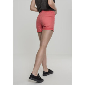 Urban Classics Ladies Highwaist Stretch Twill Shorts, coral
