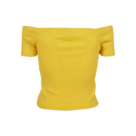 Urban Classics Ladies Off Shoulder Rib Tee, chrome yellow