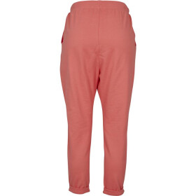Urban Classics Ladies Open Edge Terry Turn Up Pants, coral