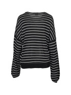 Urban Classics Ladies Oversize Stripe Sweater, black/white