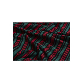 Urban Classics Ladies Rib Stripe Cropped Tee, green/black/firered