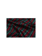 Urban Classics Ladies Rib Stripe Cropped Tee, green/black/firered