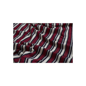 Urban Classics Ladies Rib Stripe Cropped Tee, white/navy/fire red