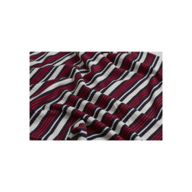 Urban Classics Ladies Rib Stripe Cropped Top, white/navy/fire red