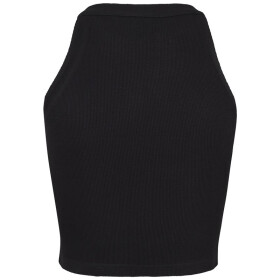 Urban Classics Ladies Rib Turtleneck Cropped Top, black