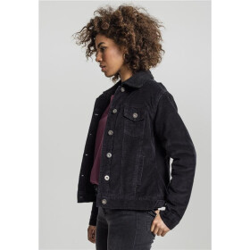 Urban Classics Ladies Sherpa Cordury Jacket, black/black