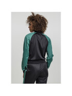 Urban Classics Ladies Short Raglan Track Jacket, black/green/fire red