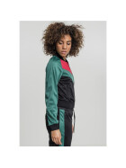 Urban Classics Ladies Short Raglan Track Jacket, black/green/fire red