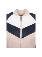 Urban Classics Ladies Short Raglan Track Jacket, light rose/navy/white