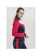 Urban Classics Ladies Short Raglan Track Jacket, navy/fire red/white