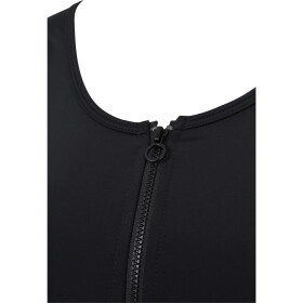 Urban Classics Ladies Side Stripe Cropped Zip Top, black/white/chromeyellow