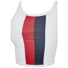 Urban Classics Ladies Side Stripe Cropped Zip Top, white/firered/navy
