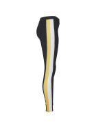 Urban Classics Ladies Side Stripe Leggings, black/white/chromeyellow