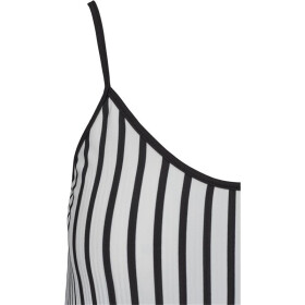 Urban Classics Ladies Striped Pleated Slip Dress, white/black