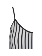 Urban Classics Ladies Striped Pleated Slip Dress, white/black